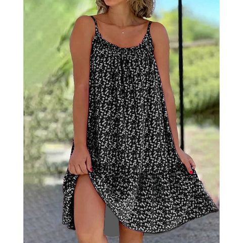 Großes Swing-Blumen-Slip-Kleid in Übergröße M300185 