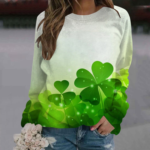 Pull col rond imprimé manches longues femme m300913 