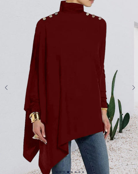 3D printing loose turtleneck urban casual women's T-shirt m302409
