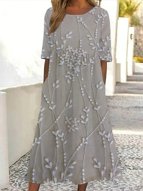 Robe d'été décontractée à col rond et taille moyenne pour femme, nouvelle collection, imprimé pendule, m301305 