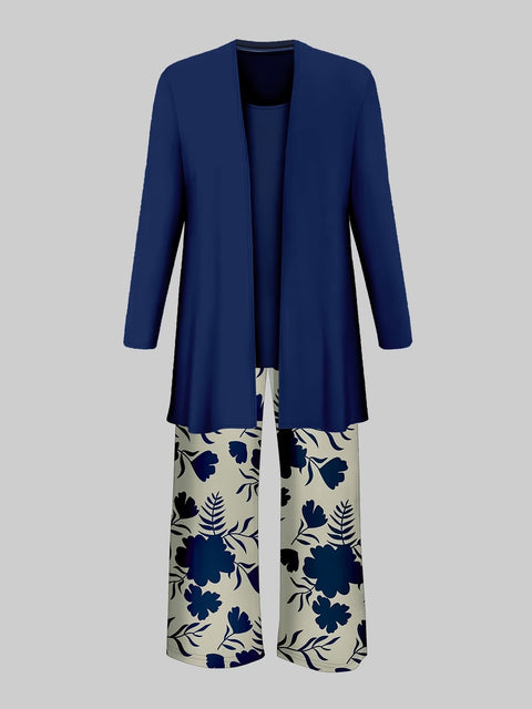 Jacket with vest top and elegant slacks 3-piece women's set m302760