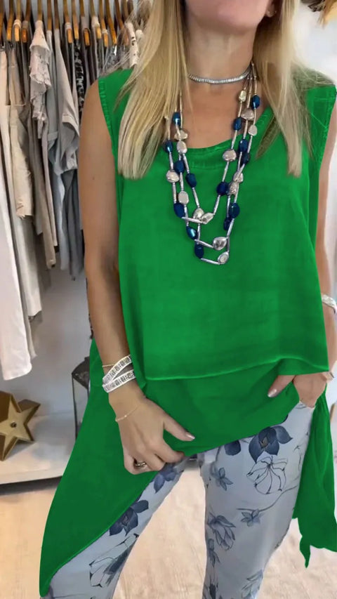 Casual fashion vest long hem 2-piece women's clothing m301505