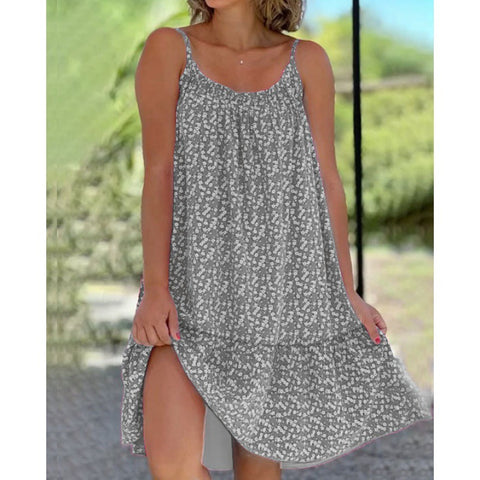 Großes Swing-Blumen-Slip-Kleid in Übergröße M300185 