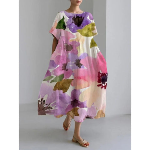 3D-Baumwollimitat-Pull-Frame-Craft-Damen-Pendelkleid m301038