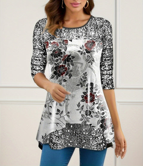 T-shirt col rond imprimé mode M300178 