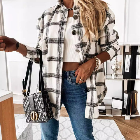 Nouveau manteau ample en laine mi-long pour femme m300376 
