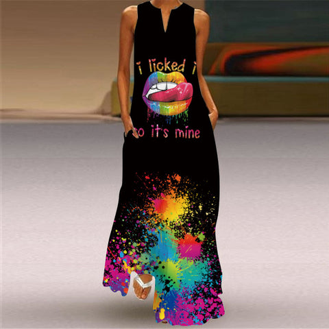 Robe fleurie à col en V M300202 