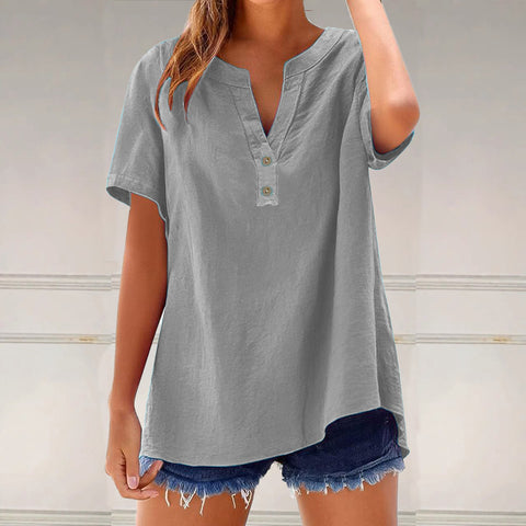 Chemise décontractée pour femme, haut polyvalent en coton et lin, mode m301204 