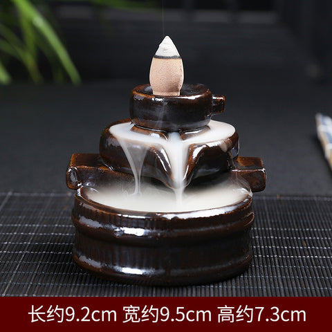 Encens à reflux bois de santal bois d'agar vue fumée aromathérapie m3331268 
