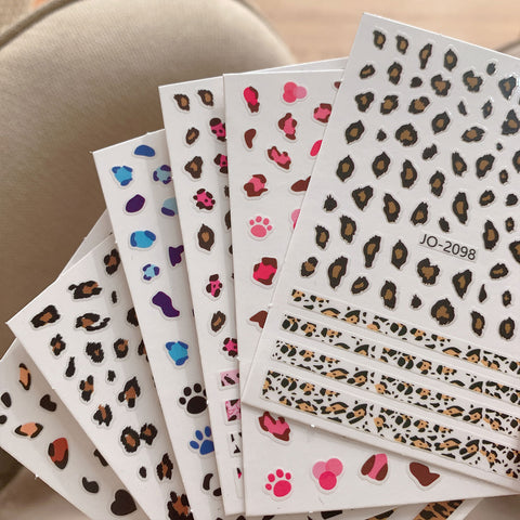 Leopardenmuster Nailart Sticker Aufkleber personalisierter Graffiti Trend mit selbstklebendem Nagelaufkleber m3331202