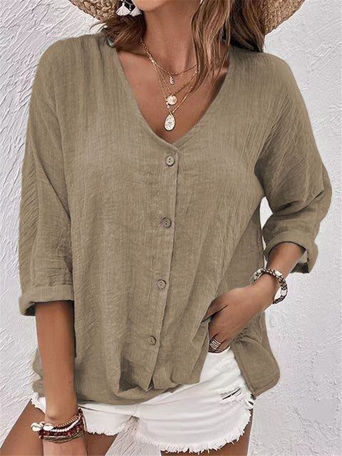 V-Ausschnitt Pullover Kurzarm locker sitzendes Damenshirt lässiges Damentop m301298 