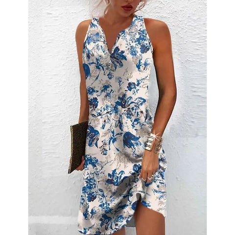 Damen Weste Kleid Mode Druck schlanken langen Rock m300024 