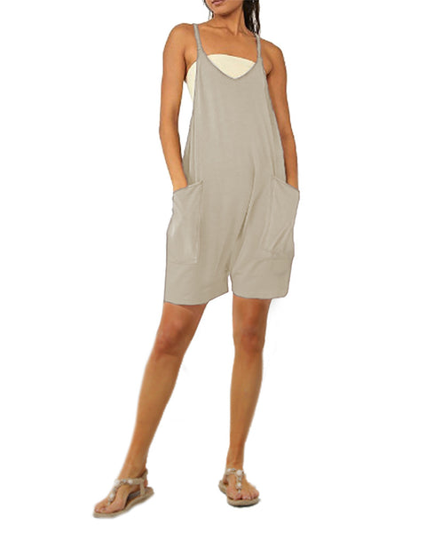 Solid color zipper bag suspender jumpsuit fat hip pants m301068