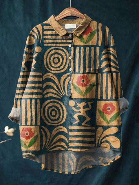 Lässiges Damen-T-Shirt mit Rundhalsausschnitt und lockerem Druck in großen Größen m301279 