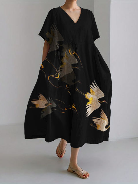 Lose neue retro floral lose frauen gedruckt lange kleid m300916 