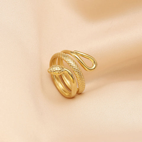 Bague de luxe légère en acier titane plaqué or, résistante à la décoloration, m3331184