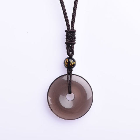 Anhänger mit Sicherheitsschnalle aus natürlichem Obsidian, Jade-Anhänger, goldener Talisman für Damen mit schillerndem Stein im Geburtsjahr, m3331250