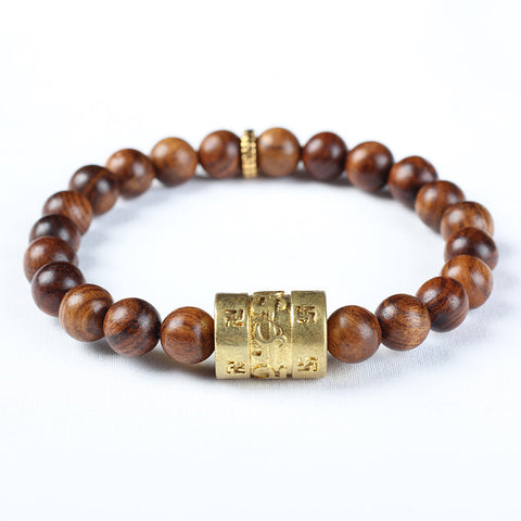 Bracelet en perles naturelles de Bouddha Huanghuali vietnamiennes, bracelet en bois de rose et lotus, bracelet en bois parfumé Wenwan m3331302