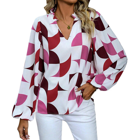 Pullover-Hemd mit geometrischem Aufdruck m300842 