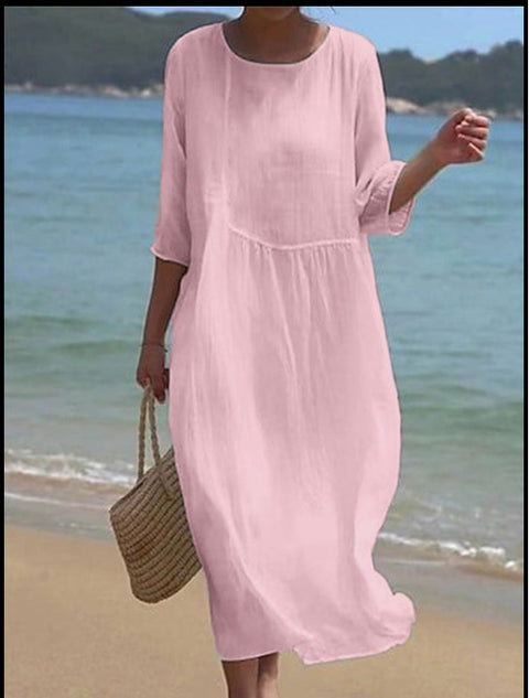 Damen Rundhalsausschnitt Lang Bedruckt Casual Fashion Damenkleid m301059
