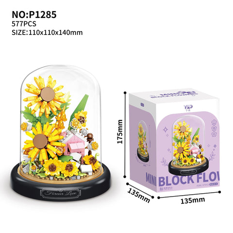 Nouveau assemblage bloc de construction Bouquet Micro Grain Rose tournesol ornement M3330979 