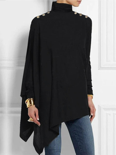 3D printing loose turtleneck urban casual women's T-shirt m302409
