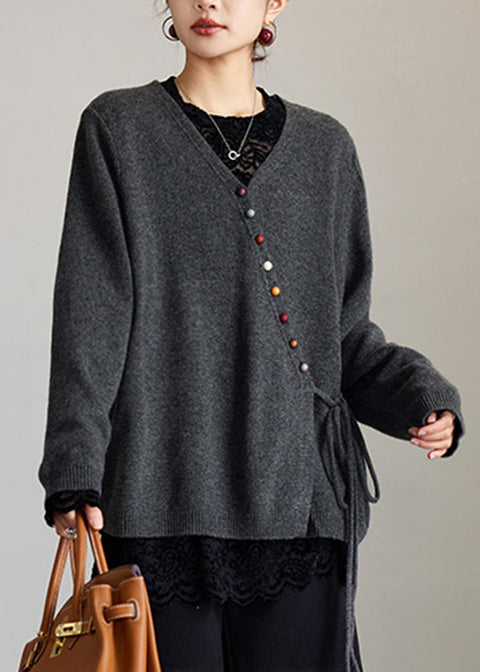 Popular cardigan wool sweater women's loose top jacket m301995