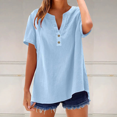 Chemise décontractée pour femme, haut polyvalent en coton et lin, mode m301204 