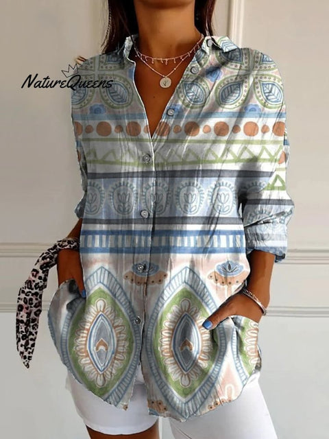 3D digital printing abstract pattern women's long shirt shoulder sleeve shirt m302463