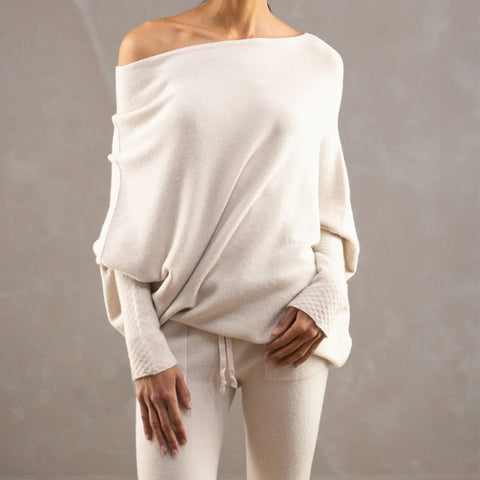 Crew neck long sleeve comfortable temperament knitted pleated jumper m302318