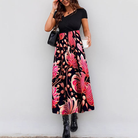 Robe élégante à imprimé épissure m301209 