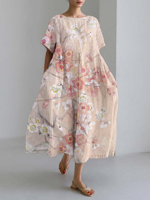 Lose neue retro floral lose frauen gedruckt lange kleid m300916 