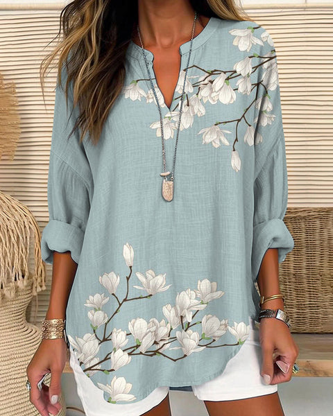 Women's long-sleeved 3D digital printing loose top m301364