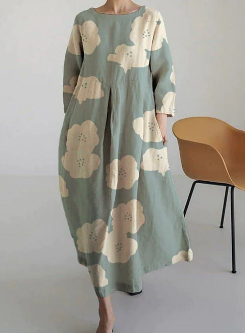 3D-Baumwollimitat-Pull-Frame-Craft-Damen-Pendelkleid m301038