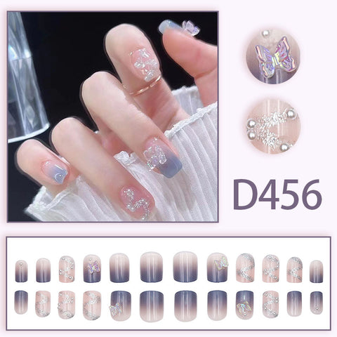 Elegante und frische Temperament Wind Maniküre Eis transparent Strass abnehmbare tragbare Nagel m5010688