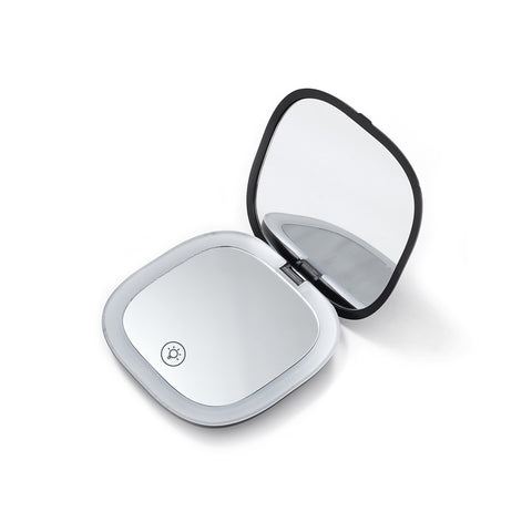 Miroir cosmétique portable à LED double face avec lumière, miroir de poche, cadeau M3330714