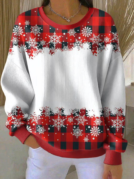 Loose outer wear lazy wind snowflake Christmas tree mix and match casual commuter sweater m302516-3