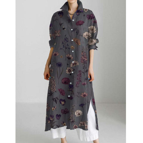 Casual abstract 3D printing autumn and winter long sleeve slit lining m303182