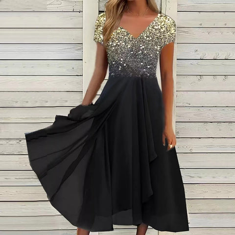 Chiffon Patchwork Damenkleid m300039 