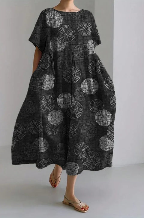 Robe longue ample à imprimé floral rétro pour femme m300916 