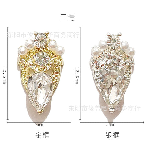 Nail Art Legierung Schmuck Stern Mond Diamant Perle Luxus Gericht Diablo Barock Nagel Dekorative Aufkleber