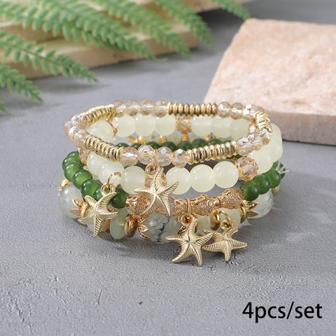 Nouveau bracelet bohème créatif à pompons et perles multicouches m3331286