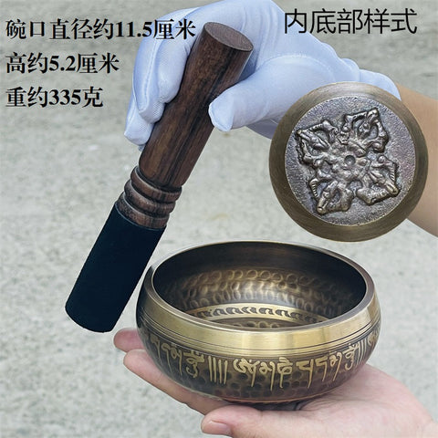 Nepalesische handgefertigte Kupfer-Glockenspiel-Vajra-Stößel Buddha-Klangschale Meditationsschale m3331263 
