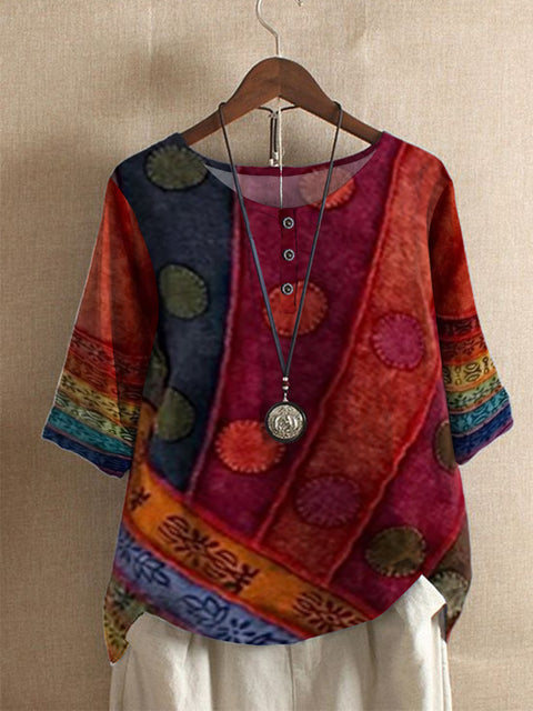 Women's loose fashion loose digital printing casual top m302002