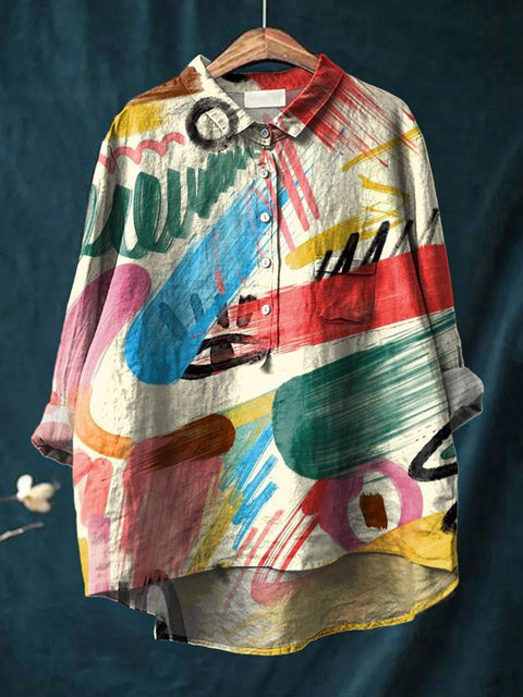 Lässiges Damen-T-Shirt mit Rundhalsausschnitt und lockerem Druck in großen Größen m301279 