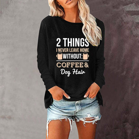 Lose rundhals außenhandel druck langarm frauen T-shirt top m300920 