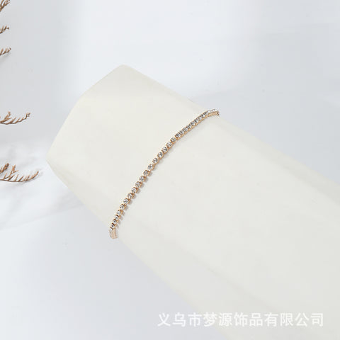 Bracelet en argent brillant et super scintillant avec diamants à haute teneur en carbone m3331106
