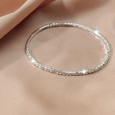 Bracelet en argent brillant et super scintillant avec diamants à haute teneur en carbone m3331106