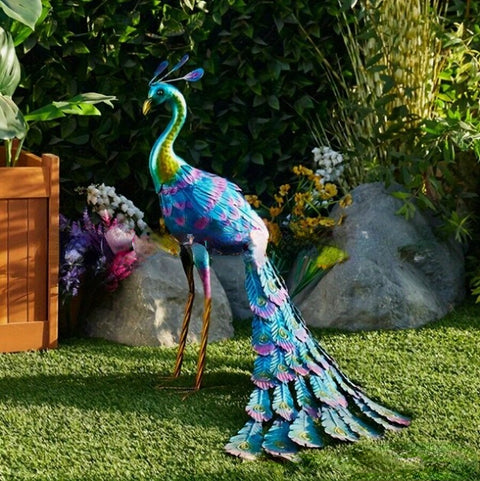 Iron peacock tail ornaments animal crafts garden decoration m3331155