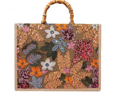 Pailletten-Einkaufstasche, gewebte Handtasche, Luxusgefühl für Damen, m3331196 